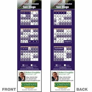 San Diego Pro Baseball Schedule Bookmark (2