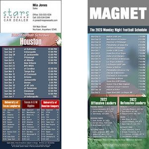 Houston Football Schedule Magnet (3-1/2"x8-1/2")