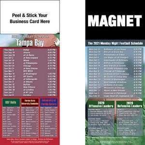 Tampa Pro Football Schedule Peel & Stick Magnet (3 1/2"x8 1/2")