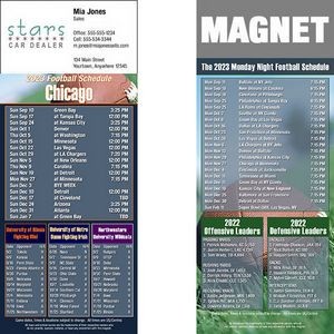 Chicago Pro Football Schedule Magnet (3 1/2"x8 1/2")