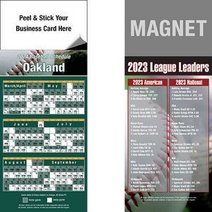 Peel and Stick Oakland Pro Baseball Schedule Magnet (3 1/2"x8 1/2")