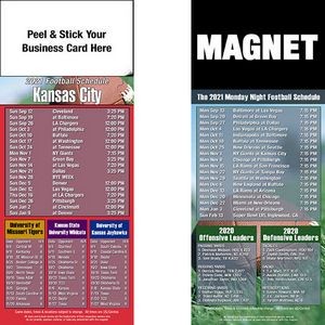 Kansas City Pro Football Schedule Peel & Stick Magnet (3 1/2"x8 1/2")