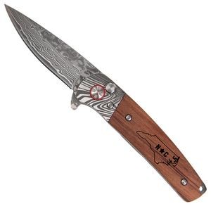 Wildcat - Damascus & Rosewood Folding Knife