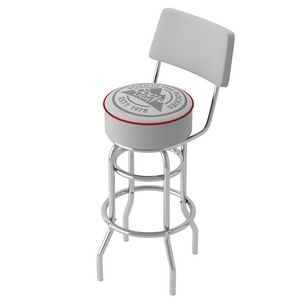 Deluxe Bar Stool with Back - Foam Padded Seat and Backrest - Swivel Chair for Game Room or Bar