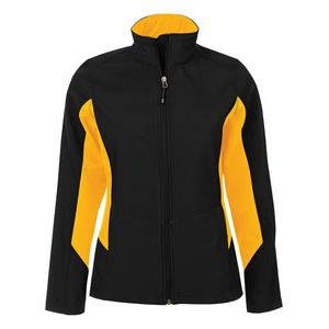 Coal Harbour® Everyday Colour Block Water Repellent Soft Shell Ladies' Jacket