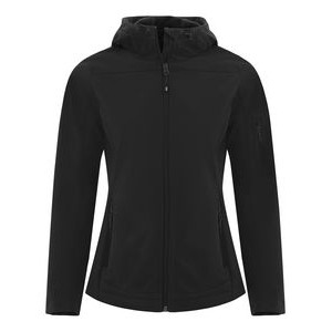 Coal Harbour® Everyday Hooded Water Repellent Stretch Soft Shell Ladies' Jacket