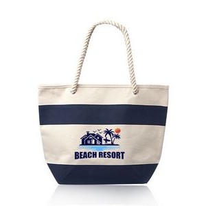 Perfect Cotton Canvas Beach and Boat Tote with rope handles.