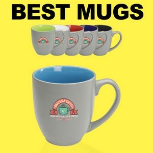 Bistro Wide, Glossy colors 16oz coffee mug. The perfect coffee mug.