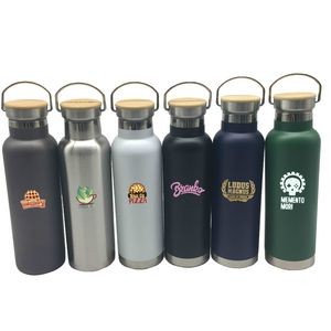 Lowest Price Vacuum Stainless Steel Bottle with Bamboo Lid Feature.