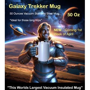 50 Ounce Mug, Galaxy Trekker vacuum Stainless Steel Super Mug.