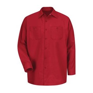 Red Kap® Industrial Solid Long Sleeve Red Work Shirt
