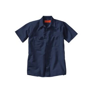 Red Kap® Industrial Solid Short Sleeve Navy Blue Work Shirt