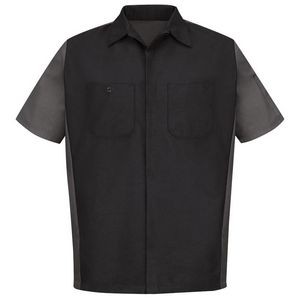 Red Kap® Men's Short Sleeve Two-Tone Black/Charcoal Gray Crew Shirt