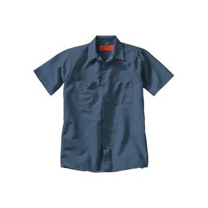 Red Kap® Industrial Solid Short Sleeve Dark Blue Work Shirt
