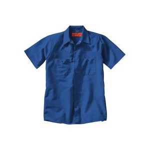 Red Kap® Industrial Solid Short Sleeve Royal Blue Work Shirt