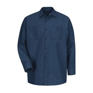 Red Kap® Industrial Solid Long Sleeve Navy Blue Work Shirt