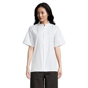 Uncommon Threads Unisex White Mandarin Collar Shirt