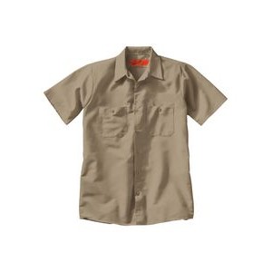 Red Kap® Industrial Solid Short Sleeve Khaki Beige Work Shirt