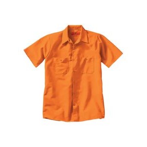 Red Kap® Industrial Solid Short Sleeve Orange Work Shirt