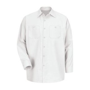 Red Kap® Industrial Solid Long Sleeve White Work Shirt