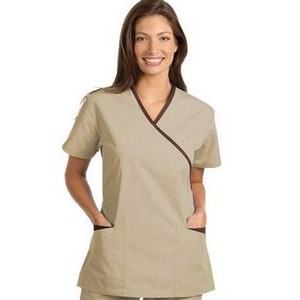 Fashion Seal Environmental Services & Housekeeping Women's Crossover Tunic w/Contrasting Trim