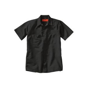 Red Kap® Industrial Solid Short Sleeve Black Work Shirt