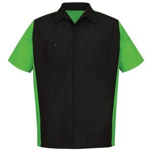 Red Kap® Men's Short Sleeve Two-Tone Lime Green Crew Shirt