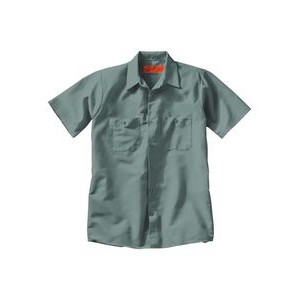 Red Kap® Industrial Solid Short Sleeve Light Green Work Shirt
