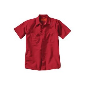 Red Kap® Industrial Solid Short Sleeve Red Work Shirt