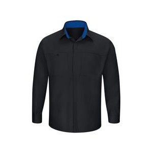 Red Kap® Men's Long Sleeve Performance Plus Black/Royal Blue Shop Shirt