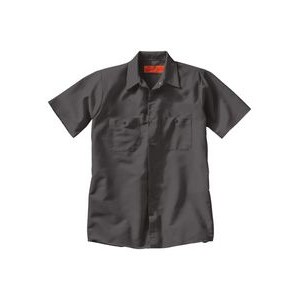 Red Kap® Industrial Solid Short Sleeve Charcoal Gray Work Shirt