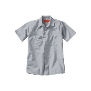 Red Kap® Industrial Solid Short Sleeve Light Gray Work Shirt