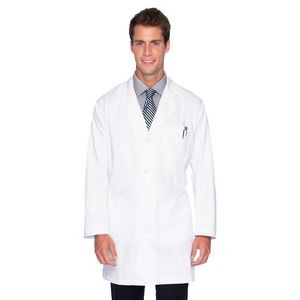 Landau Men's White Lab Coat w/Super Twill