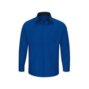 Red Kap® Men's Long Sleeve Performance Plus Royal Blue/Black Shop Shirt