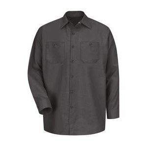Red Kap® Industrial Solid Long Sleeve Charcoal Gray Work Shirt