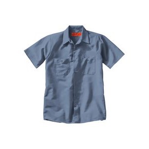 Red Kap® Industrial Solid Short Sleeve Postman Blue Work Shirt