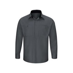 Red Kap® Men's Long Sleeve Performance Plus Charcoal Gray/Black Shop Shirt