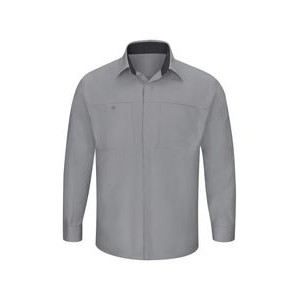 Red Kap® Men's Long Sleeve Performance Plus Grey/Charcoal Grey Shop Shirt