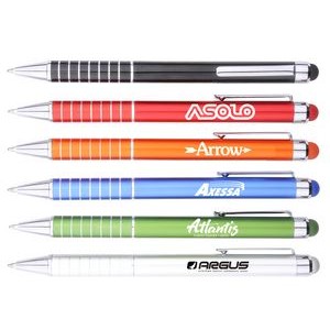Aluminum Twist Ballpoint Pen w/Color Coordinated Stylus