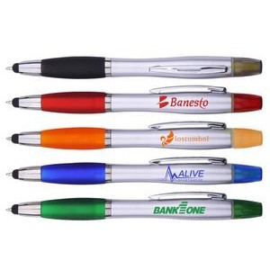 3-in-1 Plastic Stylus Pen w/ Highlighter