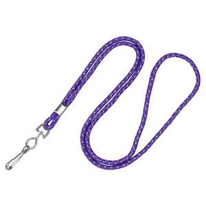 1/8" Metallic Cord Lanyard (Purple) With Swivel Hook Attachment