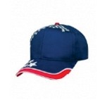 Pro Style Constructed US Flag Cap w/Leather Strap