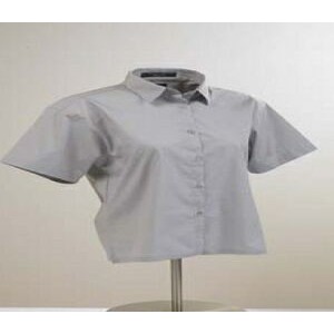 Ladies' Cotton Poplin Dress Shirt w/ Short Sleeve