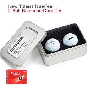 New Titleist TruFeel 2-Ball Business Card Tin w/ Free Setup