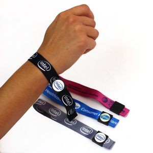Fabric Wristband - 3/4in (0.75in / 19mm) with Flat Locking Slider - One Time Use