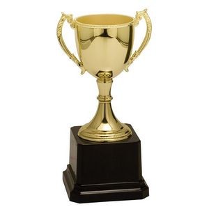8¼" Tall Gold Zinc Cup Trophy on Plastic Base