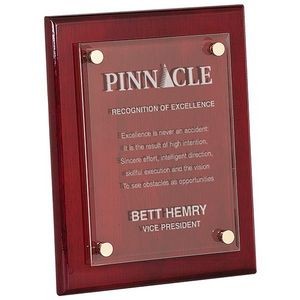 10½" x 13" Rosewood & Glass Stand-Off Plaque