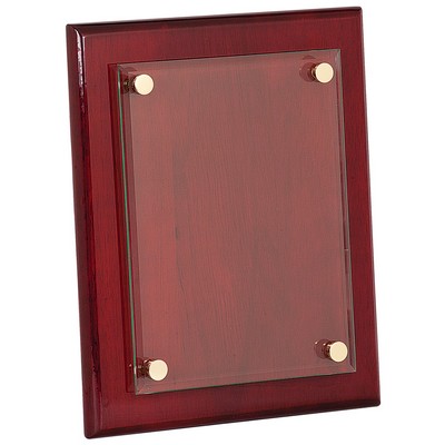 8" x 10" Rosewood & Glass Stand-Off Plaque