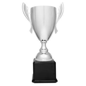 24¾" Tall Silver Metal Cup Trophy on Black Base
