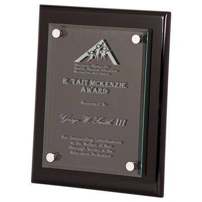 8" x 10" Black & Glass Stand-Off Plaque